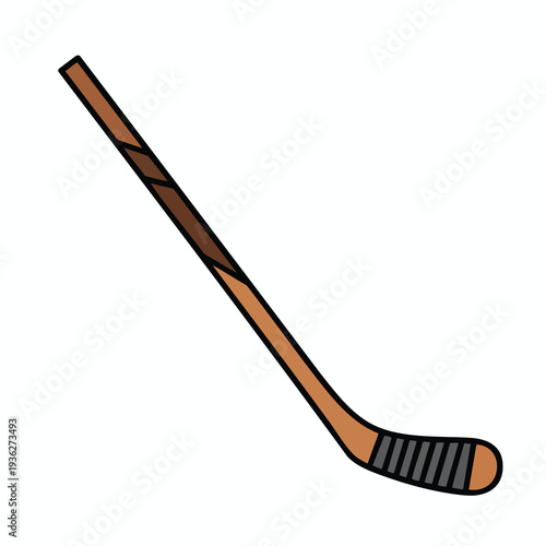 Athletic Hockey Player Ready for Game with Stick on Ice