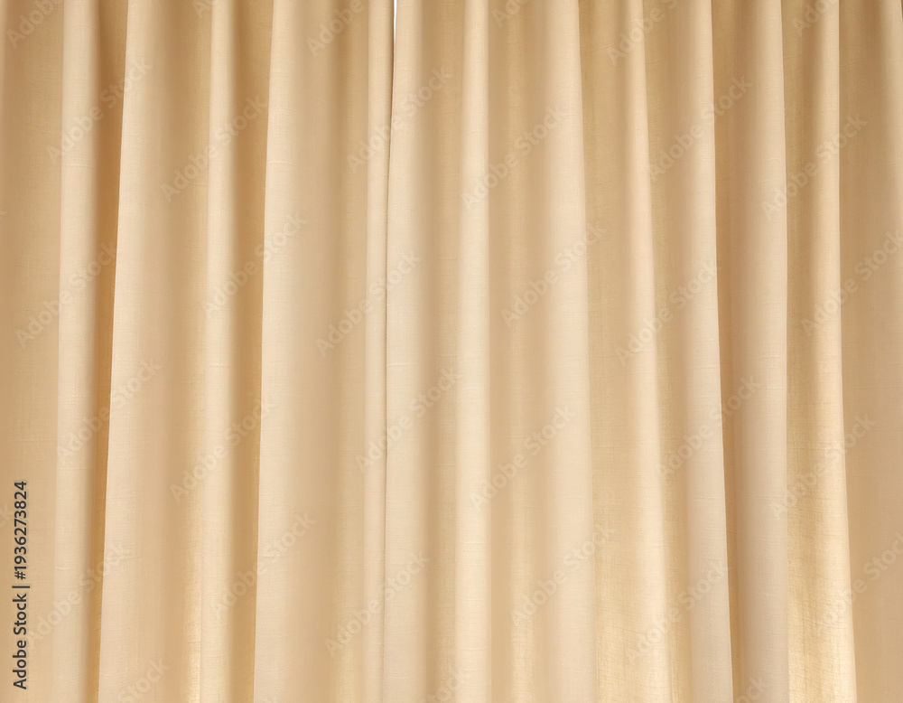 Fototapeta premium Beige Fabric Curtain Texture with Soft Natural Light