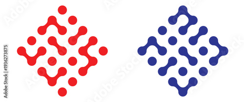 Connected dots icon circles pattern sign integration symbol abstract point movement connected round blobs.  Black connected circle dots. meta balls pattern on white background. design illustration.