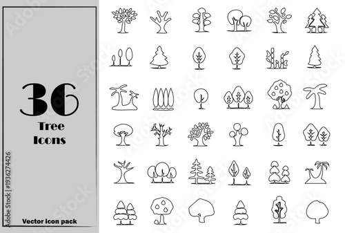 30+ Tree icons for UI/UX , presentations, architecture | Vector icon pack