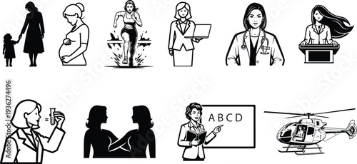 International Women’s Day Women Empowerment Icon Set