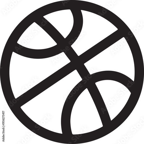 Black basketball icon vector