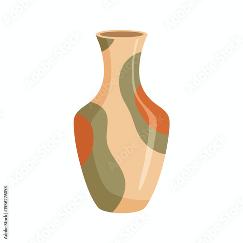 Elegant Painted Ceramic Vase for Home Decor or Interior Design
