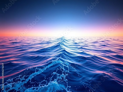 Abstract ocean illusion, warped horizon line, dreamlike sea,  distorted,  motion