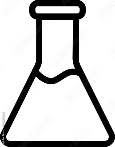 Black erlenmeyer flask icon - outline