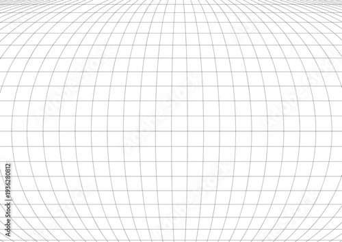 Wave wracked surface. Moving energetic grid structure of fine lines. Simple black and white dynamic vector background