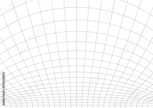 Wave wracked surface. Moving energetic grid structure of fine lines. Simple black and white dynamic vector background