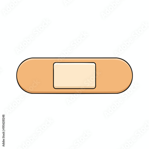 Close up of a beige adhesive bandage on skin for first aid or medical treatment