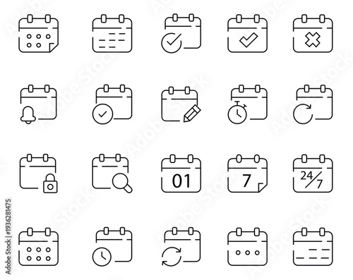 Minimal Set of Calendar and Schedule Line Icons stock illustration
Icon Symbol, Calendar, Line Art, Routine, Deadline