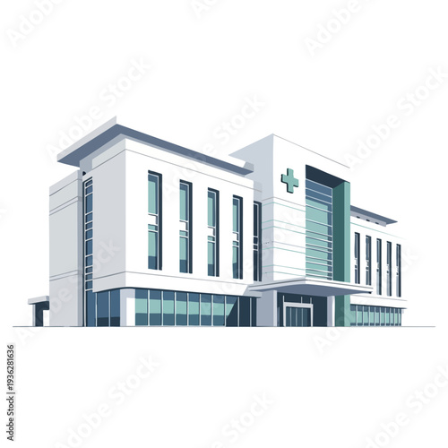 Modern Hospital Building with Bright Exterior and Healthcare Facilities