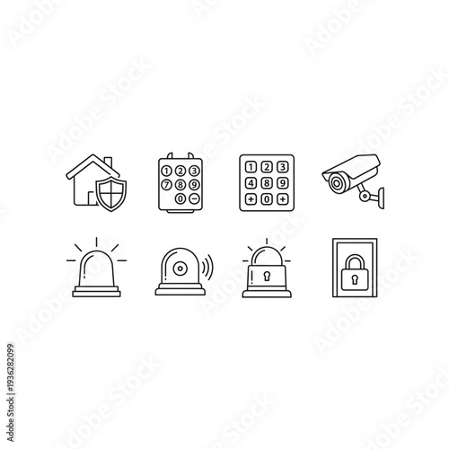 A collection of security and safety icons
