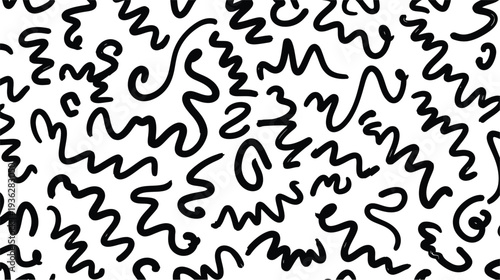 Black squiggles on white background pattern