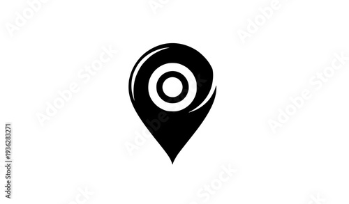 Minimal locator map pin icon vector logo template