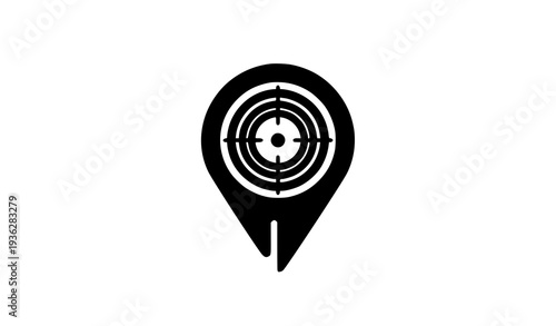 Modern GPS locator logo with target symbol vector