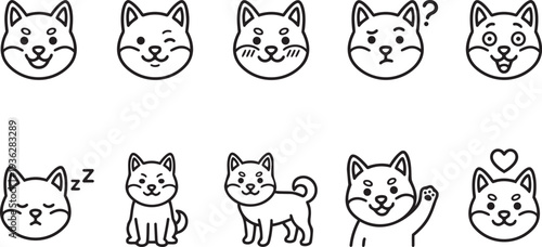 Playful Dog Icon Set