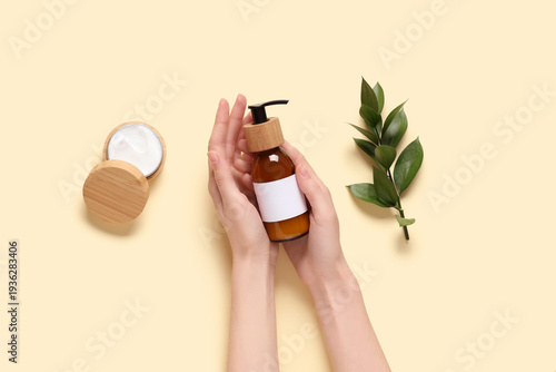 Beautiful female hands with...