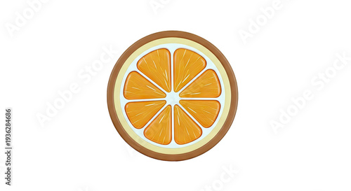 Stylized Orange Slice 3D Render