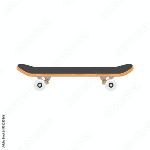 Orange and Black Skateboard Illustration