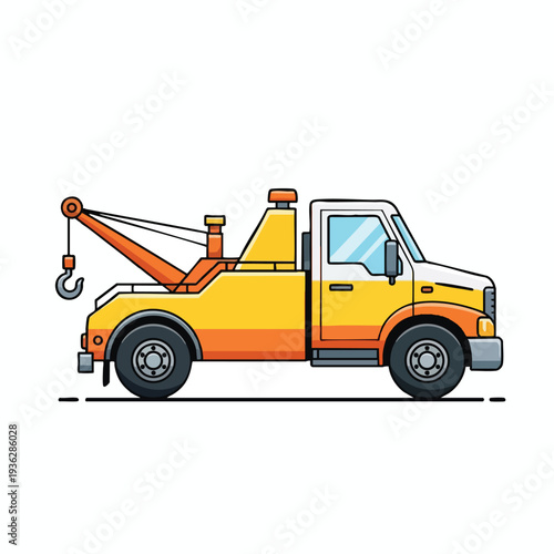 Yellow Tow Truck Illustration
