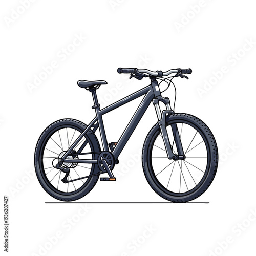 Modern Mountain Bicycle on Isolated Background