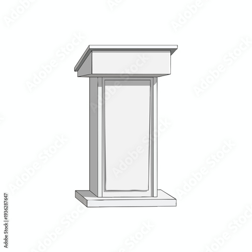 Simple Line Art Illustration of a Podium