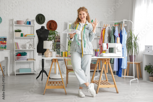 Female fashion designer wit...