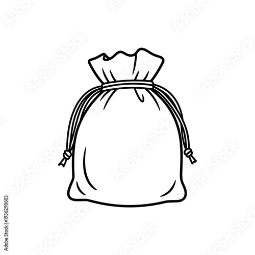 Simple cotton travel pouch with drawstring, isolated on a white background, showcasing minimalist design and practicality