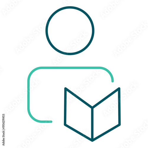Outline User Reading Icon