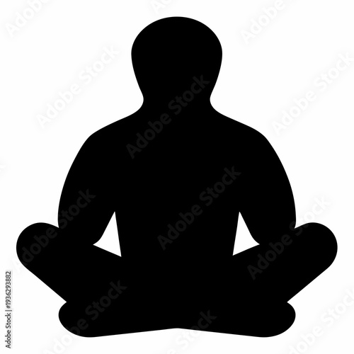 Silhouette of person sitting in lotus position, representing meditation and yoga