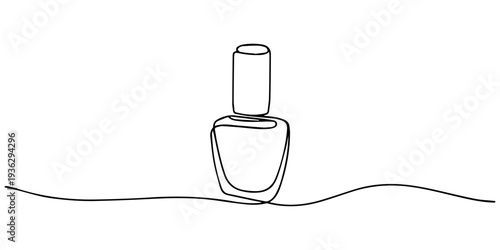 nail polish continuous one line drawing, Nail varnish one line drawing on white isolated background for store, banner and business card. Linear art. Vector illustration,  nail polish vector one line
