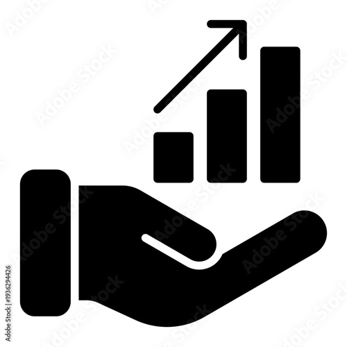 Economic Relief Glyph Icon – Rate Cut, Discount and Financial Reduction Concept