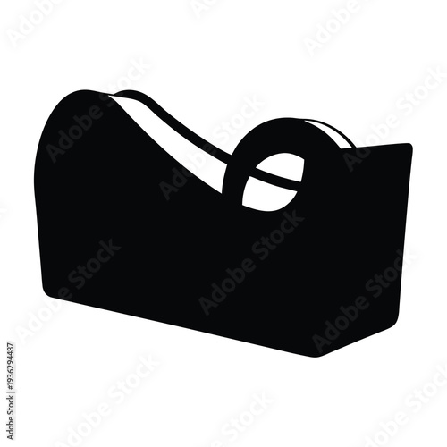 Black tape dispenser, stationery and office supply equipment for cutting adhesive tape