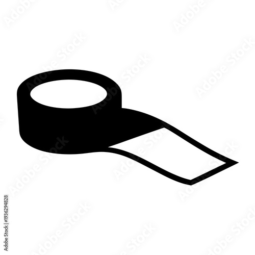 Isometric depiction of a roll of tape, showcasing depth and simplicity