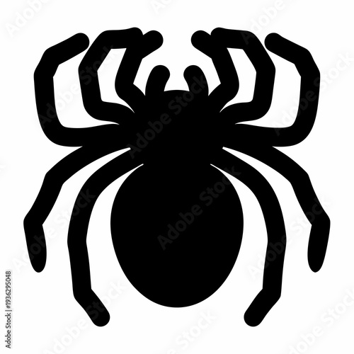 A bold black spider silhouette for Halloween or arachnid enthusiasts usage