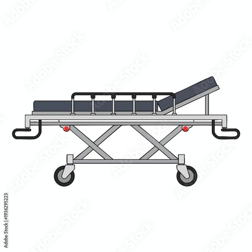 Modern Hospital Gurney with Safety Rails for Emergency Medical Services