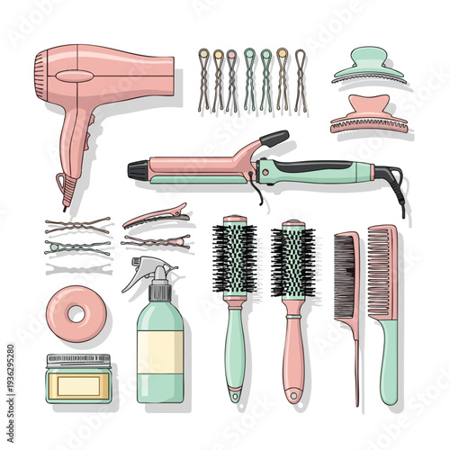 Professional Hair Styling Tools and Accessories Set for Salon and Home Use