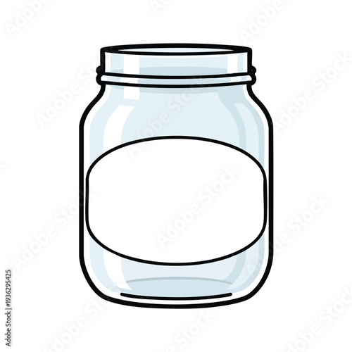Empty Glass Jar with a Lid Ideal for Food Storage and Preserving