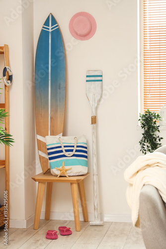 Surfboard with bag and padd...