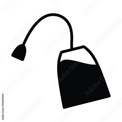 Simple and elegant graphic of a tea bag on a white background