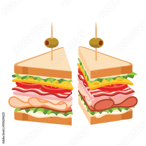 Delicious Assorted Sandwiches with Fresh Ingredients for Lunch or Snack