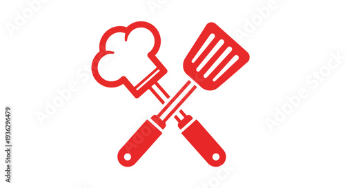 Crossed chef hat and spatula.