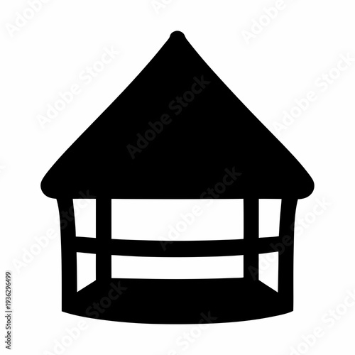 Simple vector illustration of a stylized gazebo on a white background