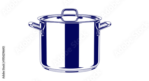 Large Metal Cooking Pot Closeup.
