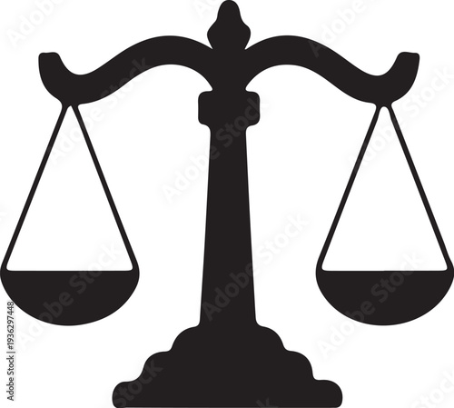 scale icon, balance symbol vector, justice scale silhouette
