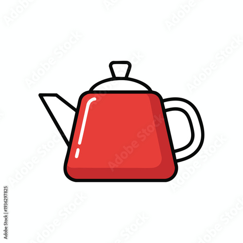 Modern Red Electric Kettle for Hot Beverage Preparation