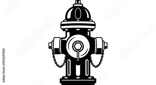 Black and white illustration of a fire hydrant.