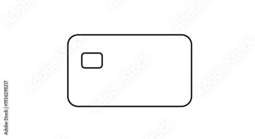 Blank Credit Card Icon Simple Outline Design.