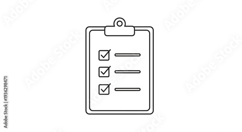 Clipboard with checklist and checkmarks icon.