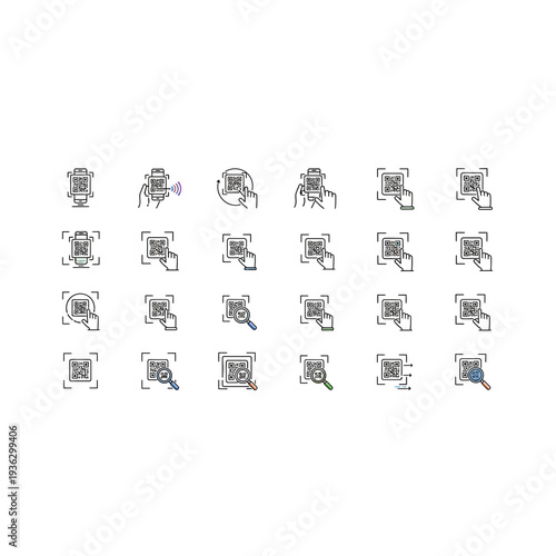 A collection of 25 small blurry images of various objects
