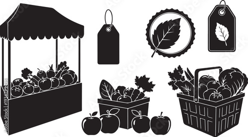 Fresh produce market stand with fruits and vegetables on display